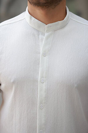 Erkek Hakim Yaka Kısa Kollu Gömlek