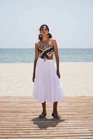 Dikiş Detay Maxi Etek