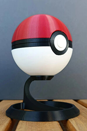 Gerçek Boyut Pokemon Pokeball Poketopu (Standlı, Açılabilir, Mıknatıslı Kilit)