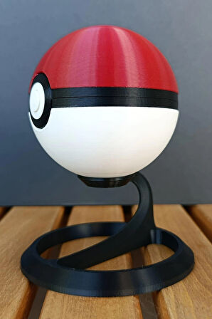 Gerçek Boyut Pokemon Pokeball Poketopu (Standlı, Açılabilir, Mıknatıslı Kilit)