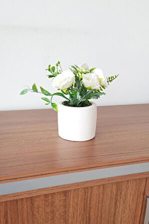 Yapay Çiçek Gül  Aranjmanı Ekru