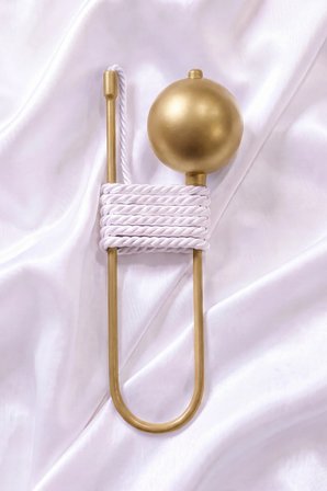Gold Metal Top Hayalet Perde Tutucu | Korniş Takılan Küre Kol Bağlama Aparatı