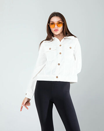 Nakışlı Etnik Desen Denim Ceket