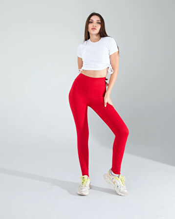 Beyaz Yandan Büzgülü Crop