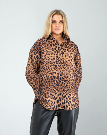 Leopar Desen Gömlek