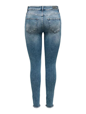 Püsküllü Paça Slim Fit Yüksek Bel Kadın Kot Pantolon