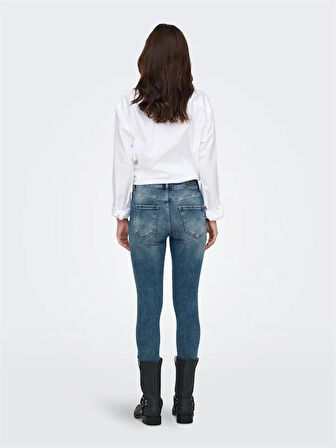 Püsküllü Paça Slim Fit Yüksek Bel Kadın Kot Pantolon
