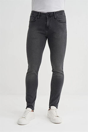 0712 Parker Normal Bel Dar Paça Slim Fit Erkek Kot Pantolon Antrasit