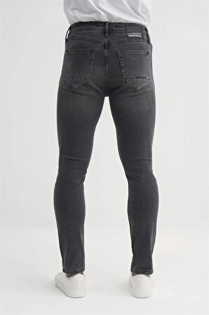 0712 Parker Normal Bel Dar Paça Slim Fit Erkek Kot Pantolon Antrasit