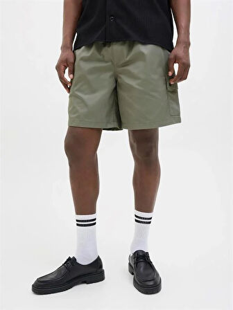 12268023 Beli Lastikli Kargo Cepli Erkek Short Haki