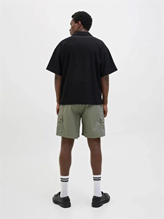 12268023 Beli Lastikli Kargo Cepli Erkek Short Haki