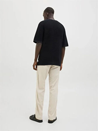 12274977 Beli Lastikli Relaxed Fit Saf Keten Erkek Pantolon Bej