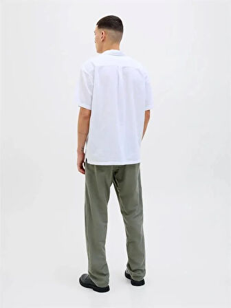 12248606 Relaxed Fıt Beli Lastikli Keten Jogger Erkek Pantolon Haki
