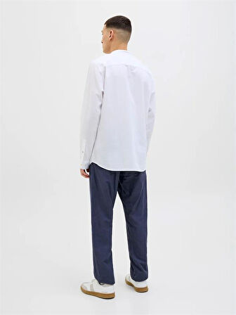 12248606 Relaxed Fıt Beli Lastikli Keten Jogger Erkek Pantolon Lacivert