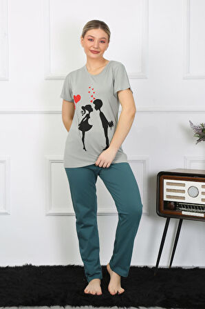 Kadın Kısa Kol Penye Pijama Takımı 4210