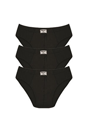 Erkek Pamuk 3lü Siyah Slip 40129