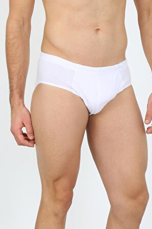 Erkek Pamuk 3lü Beyaz Slip 40129