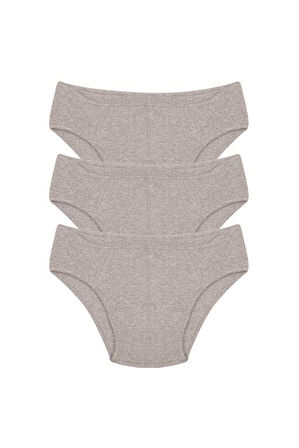 Erkek Pamuk 3lü Gri Slip 40129