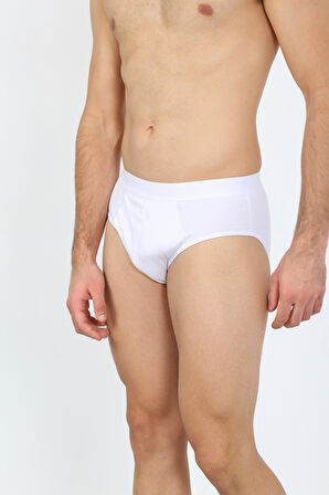 Erkek Pamuk Likralı Slip Beyaz 40132