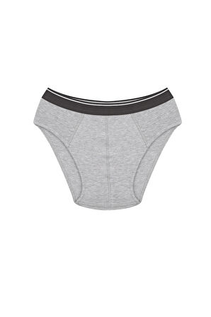 Erkek Pamuk Likralı Slip Gri 40132