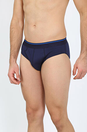 Erkek Pamuk Likralı Slip Lacivert 40132