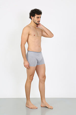 Erkek Pamuk Likralı Boxer Gri 40133
