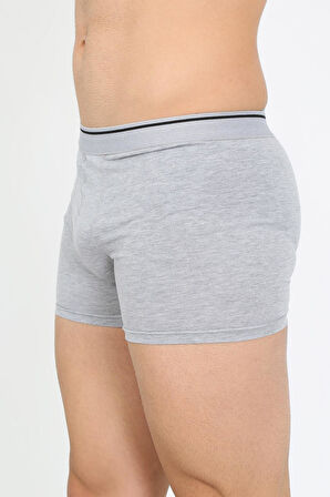 Erkek Pamuk Likralı Boxer Gri 40133