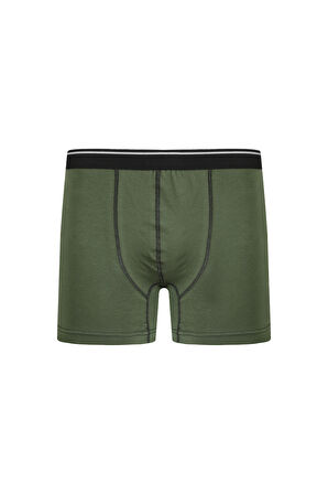 Erkek Pamuk Likralı Boxer Haki 40133
