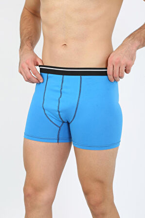 Erkek Pamuk Likralı Boxer Mavi 40133