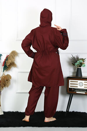 Büyük Beden Tesettür Mayo 7XL-8XL-9XL-10XL Bordo 55010