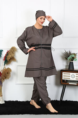 Büyük Beden Tesettür Mayo 7XL-8XL-9XL-10XL Füme 55010