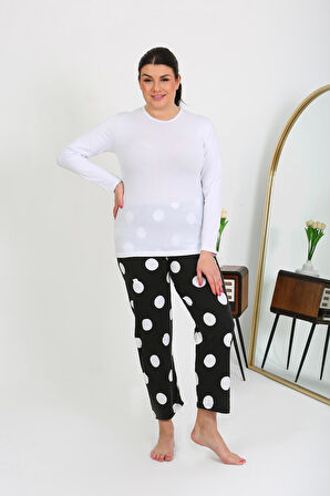 Kadın Büyük Beden Tek Alt Pijama Siyah 27553