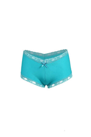 Kadın Pamuklu 2li Boxer Turkuaz 40265