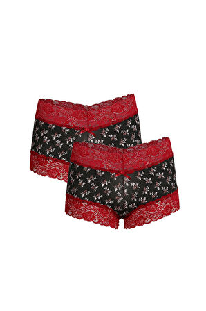 Kadın Pamuklu 2li Boxer Antrasit 40266