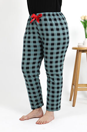 Kadın Pamuklu Büyük Beden Alt Pijama 27557 Turkuaz
