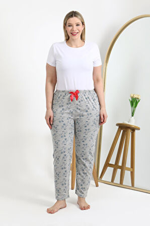 Kadın Pamuklu Büyük Beden Alt Pijama 27558 Gri