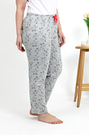 Kadın Pamuklu Büyük Beden Alt Pijama 27558 Gri