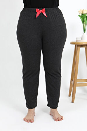 Kadın Pamuklu Büyük Beden Alt Pijama 27559 Antrasit