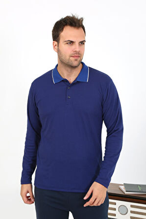 Erkek Polo Yaka Uzun Kol Penye Pijama Takımı Gri 6865