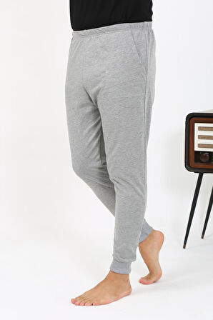 Erkek Pamuk Tek Alt Pijama Gri 27551