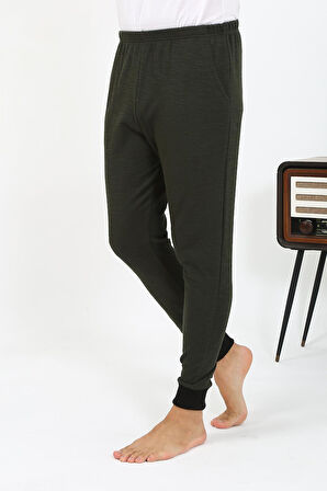 Erkek Pamuk Tek Alt Pijama Haki 27551