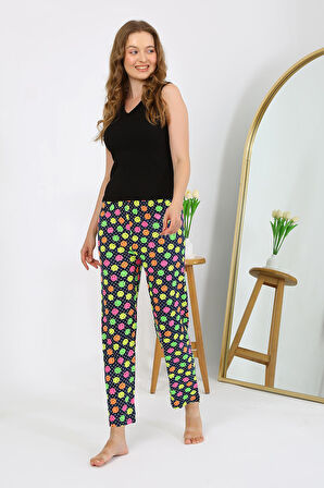Kadın Penye Smile Desenli Tek Alt Pijama 27537