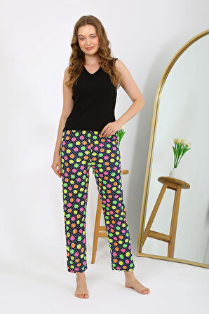 Kadın Penye Smile Desenli Tek Alt Pijama 27537