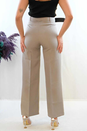 Kemerli Pantolon Gri
