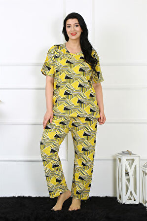 Kadın 5XL-6XL-7XL-8XL Büyük Beden Kısa Kol Pijama Takım 75007