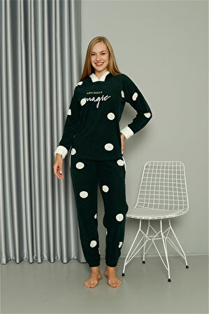 Welsoft Polar Kadın Kapşonlu Pijama Takımı 8512