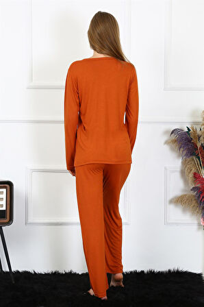 Kadın Penye Uzun Kol Patlı Pijama Takım 4168