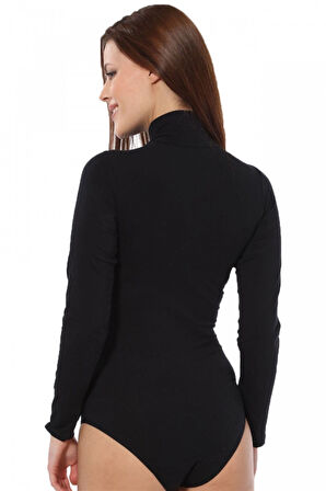 Bayan Uzun Kol  Boğazlı Çıtçıtlı Body 260