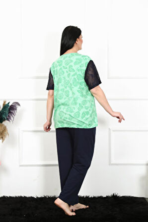 Kadın 5XL-6XL-7XL-8XL Büyük Beden Kısa Kol Pijama Takım 75004