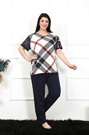 Kadın 5XL-6XL-7XL-8XL Büyük Beden Kısa Kol Pijama Takım 75003